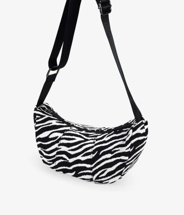 Bosanova Sacs À Bandoulière | Petits Sacs | Mini sac zèbre arrondi avec fermeture éclair