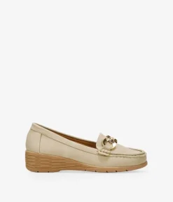 Bosanova Chaussures Et Mocassins | Mocassins compensés beiges avec détail métallisé