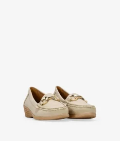 Bosanova Chaussures Et Mocassins | Mocassins compensés beiges avec détail métallisé