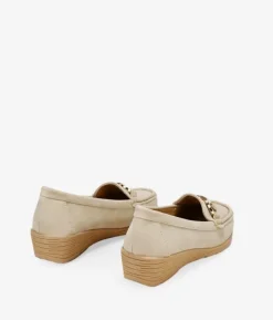 Bosanova Chaussures Et Mocassins | Mocassins compensés beiges avec détail métallisé