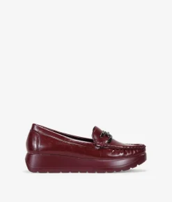 Bosanova Chaussures Et Mocassins | Mocassins compensés bordeaux avec détail métallisé