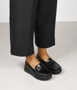 Bosanova Chaussures Et Mocassins | Mocassins compensés noirs avec détail métallisé