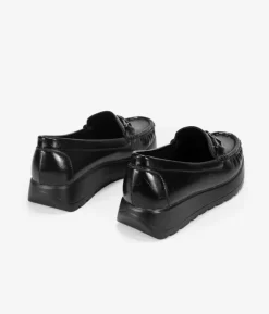 Bosanova Chaussures Et Mocassins | Mocassins compensés noirs avec détail métallisé
