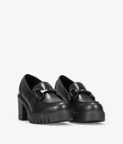 Bosanova Chaussures En Cuir | Chaussures Et Mocassins | Mocassins en cuir noir à talons dentelés