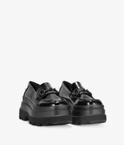Bosanova Chaussures Et Mocassins | Plateformes | Mocassins noirs à plateforme et broche