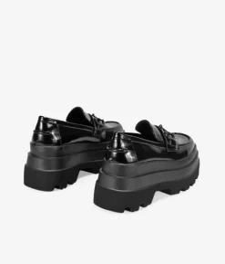 Bosanova Chaussures Et Mocassins | Plateformes | Mocassins noirs à plateforme et broche