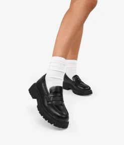 Bosanova Chaussures Et Mocassins | Mocassins noirs à semelle crantée