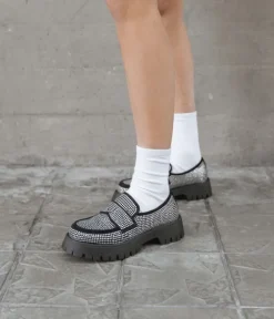 Bosanova Chaussures Et Mocassins | Mocassins noirs avec strass