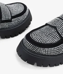 Bosanova Chaussures Et Mocassins | Mocassins noirs avec strass