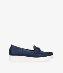 Bosanova Chaussures Et Mocassins | Mocassins plateforme bleus avec détail métallisé