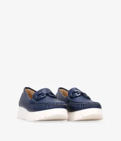 Bosanova Chaussures Et Mocassins | Mocassins plateforme bleus avec détail métallisé