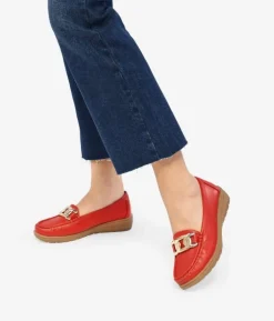 Bosanova Chaussures Et Mocassins | Mocassins rouges avec chaîne
