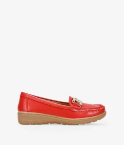 Bosanova Chaussures Et Mocassins | Mocassins rouges avec chaîne