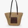 Bosanova Sacs Raphia Et Crochet | Sacs Porté Épaule | Nacelle en raphia beige avec poche