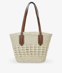 Bosanova Sacs Raphia Et Crochet | Sacs Porté Épaule | Nacelle en raphia beige avec fermeture éclair