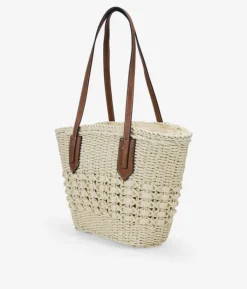 Bosanova Sacs Raphia Et Crochet | Sacs Porté Épaule | Nacelle en raphia beige avec fermeture éclair