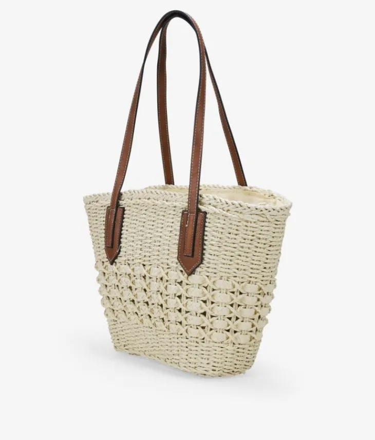 Bosanova Sacs Raphia Et Crochet | Sacs Porté Épaule | Nacelle en raphia beige avec fermeture éclair