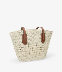 Bosanova Sacs Raphia Et Crochet | Sacs Porté Épaule | Nacelle en raphia beige avec fermeture éclair