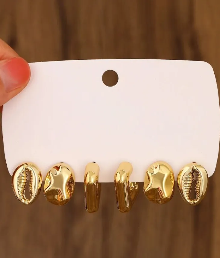 Bosanova Boucles D'oreilles | Pack de boucles d'oreilles en or métallisé