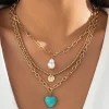 Bosanova Colliers | Pack de colliers en métal doré avec pendentif