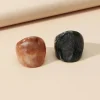 Bosanova Bagues | Pack de deux bagues en résine noire et marron