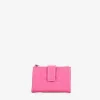 Femme Bosanova Portefeuilles | Petit portefeuille en cuir rose avec fermeture éclair et compartiments
