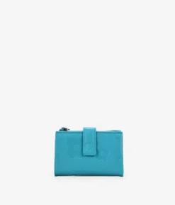 Femme Bosanova Portefeuilles | Petit portefeuille en cuir bleu avec fermeture éclair et compartiments