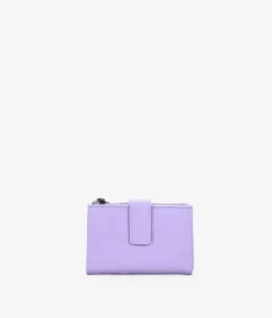 Femme Bosanova Portefeuilles | Petit portefeuille en cuir lilas avec fermeture éclair et compartiments