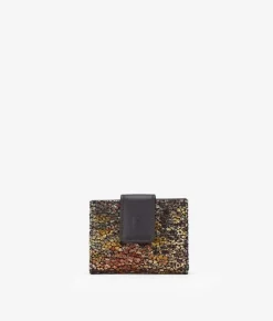 Femme Bosanova Portefeuilles | Petit portefeuille en cuir à fleurs dorées