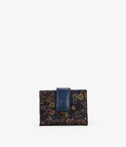 Femme Bosanova Portefeuilles | Petit portefeuille en cuir bleu à rabat