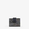 Femme Bosanova Portefeuilles | Petit portefeuille en cuir noir avec imprimé métallisé