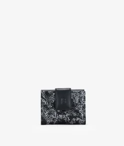 Femme Bosanova Portefeuilles | Petit portefeuille en cuir à fleurs argentées