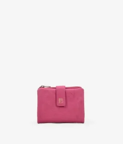 Femme Bosanova Portefeuilles | Petit portefeuille en cuir texturé rose