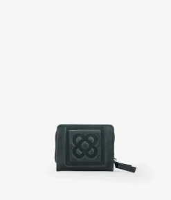 Femme Bosanova Portefeuilles | Petit portefeuille en cuir vert avec fleur de Barcelone