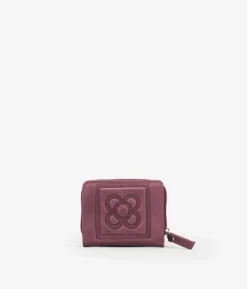 Femme Bosanova Portefeuilles | Petit portefeuille en cuir rouge avec fleur de Barcelone
