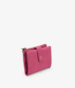 Femme Bosanova Portefeuilles | Petit portefeuille en cuir texturé rose