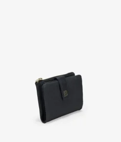 Femme Bosanova Portefeuilles | Petit portefeuille en cuir texturé noir