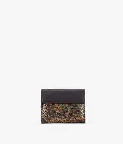 Femme Bosanova Portefeuilles | Petit portefeuille en cuir à fleurs dorées