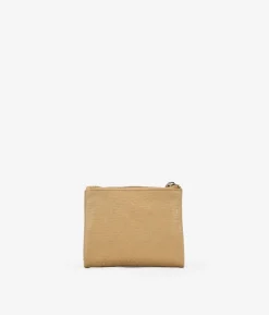 Femme Bosanova Portefeuilles | Petit portefeuille en cuir texturé doré