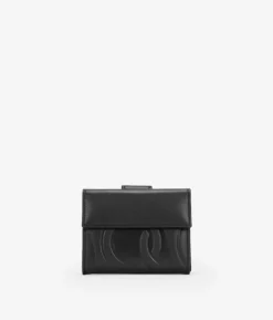 Femme Bosanova Portefeuilles | Petit portefeuille en cuir noir à rabat