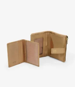 Femme Bosanova Portefeuilles | Petit portefeuille en cuir texturé doré