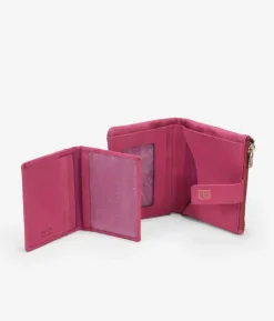 Femme Bosanova Portefeuilles | Petit portefeuille en cuir texturé rose
