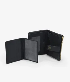 Femme Bosanova Portefeuilles | Petit portefeuille en cuir texturé noir