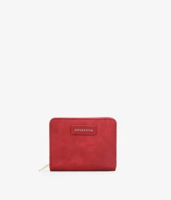 Femme Bosanova Portefeuilles | Petit portefeuille rouge avec fermeture éclair et logo