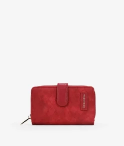 Femme Bosanova Portefeuilles | Petit portefeuille rouge avec fermeture éclair et logo