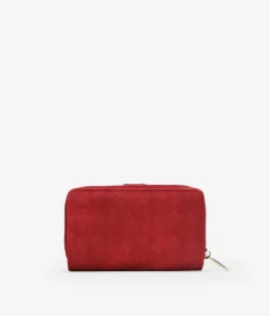 Femme Bosanova Portefeuilles | Petit portefeuille rouge avec fermeture éclair et logo