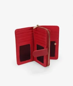Femme Bosanova Portefeuilles | Petit portefeuille rouge avec fermeture éclair et logo