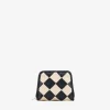 Femme Bosanova Porte-monnaie | Petit sac à main avec losanges noirs et beiges et fermeture éclair