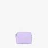 Femme Bosanova Porte-monnaie | Petit sac à main en cuir lilas avec fleurs et fermeture éclair