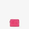 Femme Bosanova Porte-monnaie | Petit sac à main en cuir rose avec fleurs et fermeture éclair